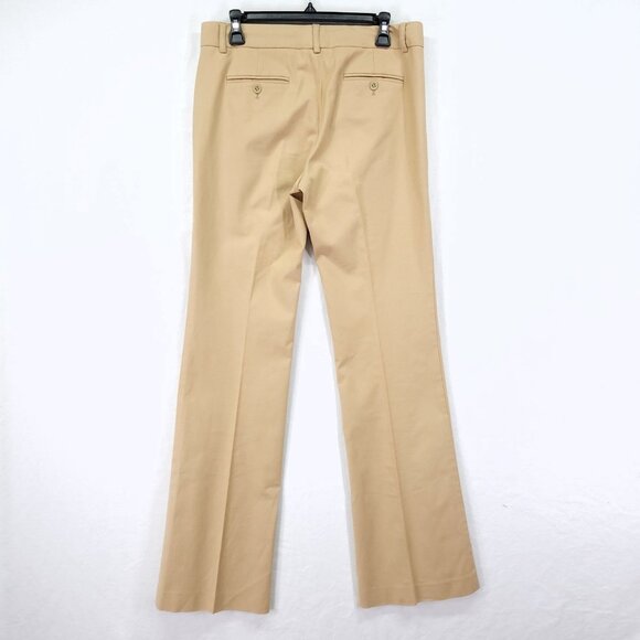 Theory Dress Pants Womens 10 Beige Flare Leg Stretch With Pockets - Picture 2 of 14